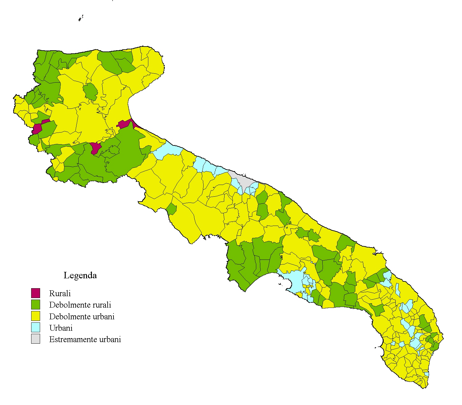 Cartina Puglia Comuni
